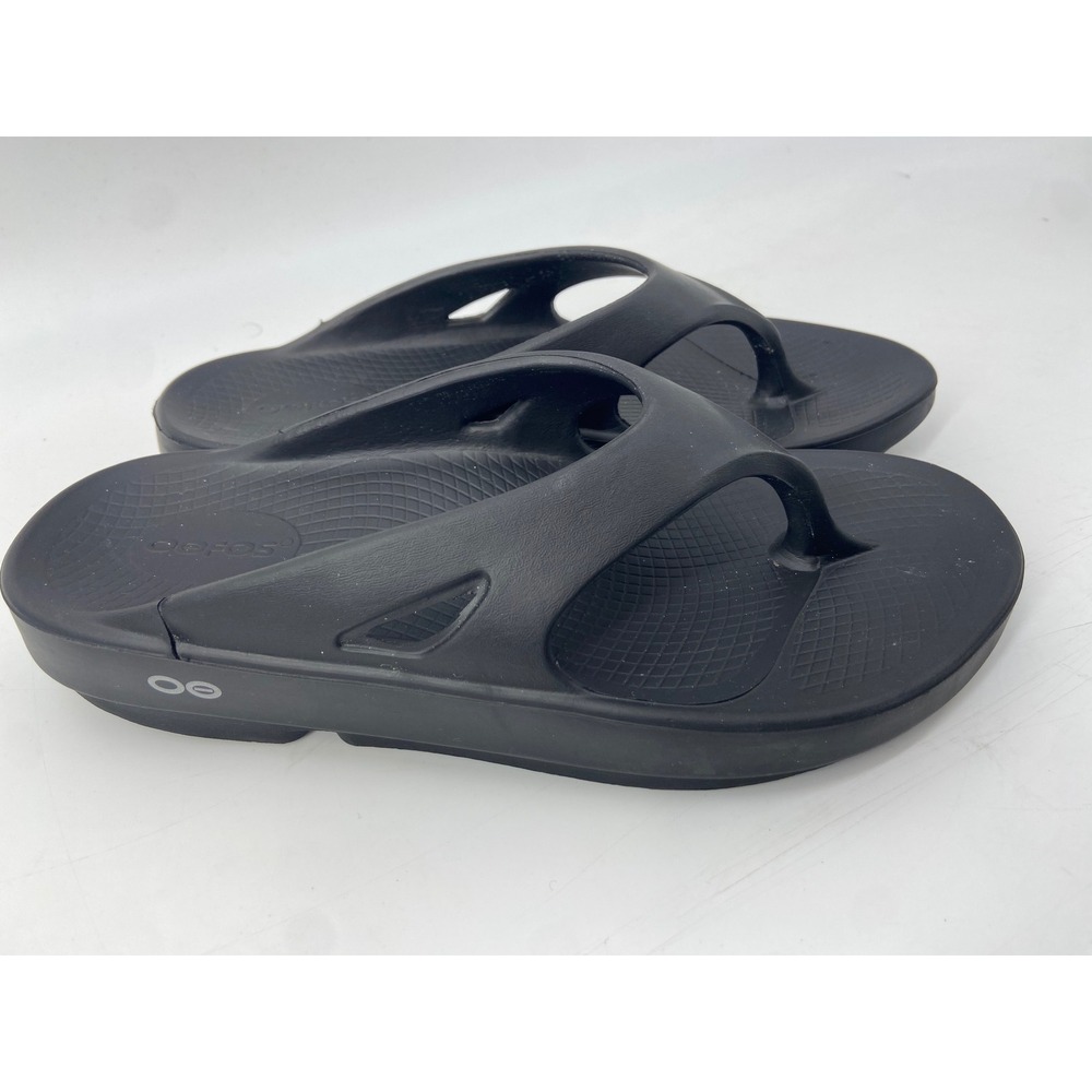 OOFOS Sandals Women 9 Black OOriginal Recovery Comfort Flip Flops Thong